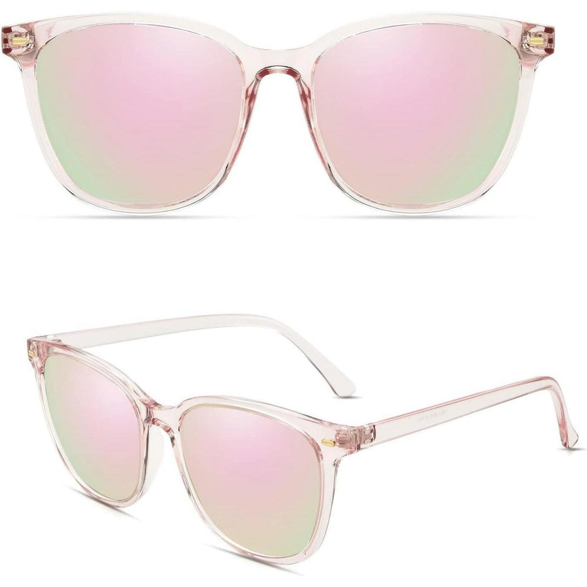 Große Damen Sonnenbrille polarisiert UV400 quadratisch Pink