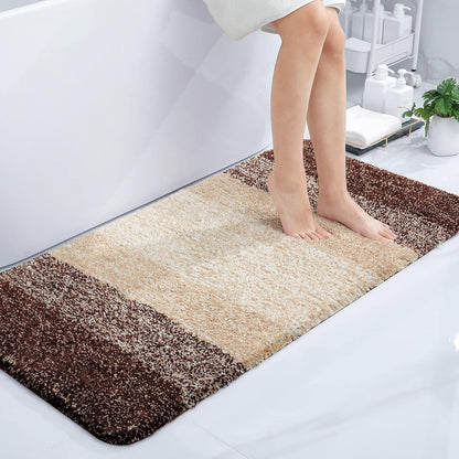 Weicher Badezimmerteppich 60x120 cm Braun, rutschfest & saugfähig