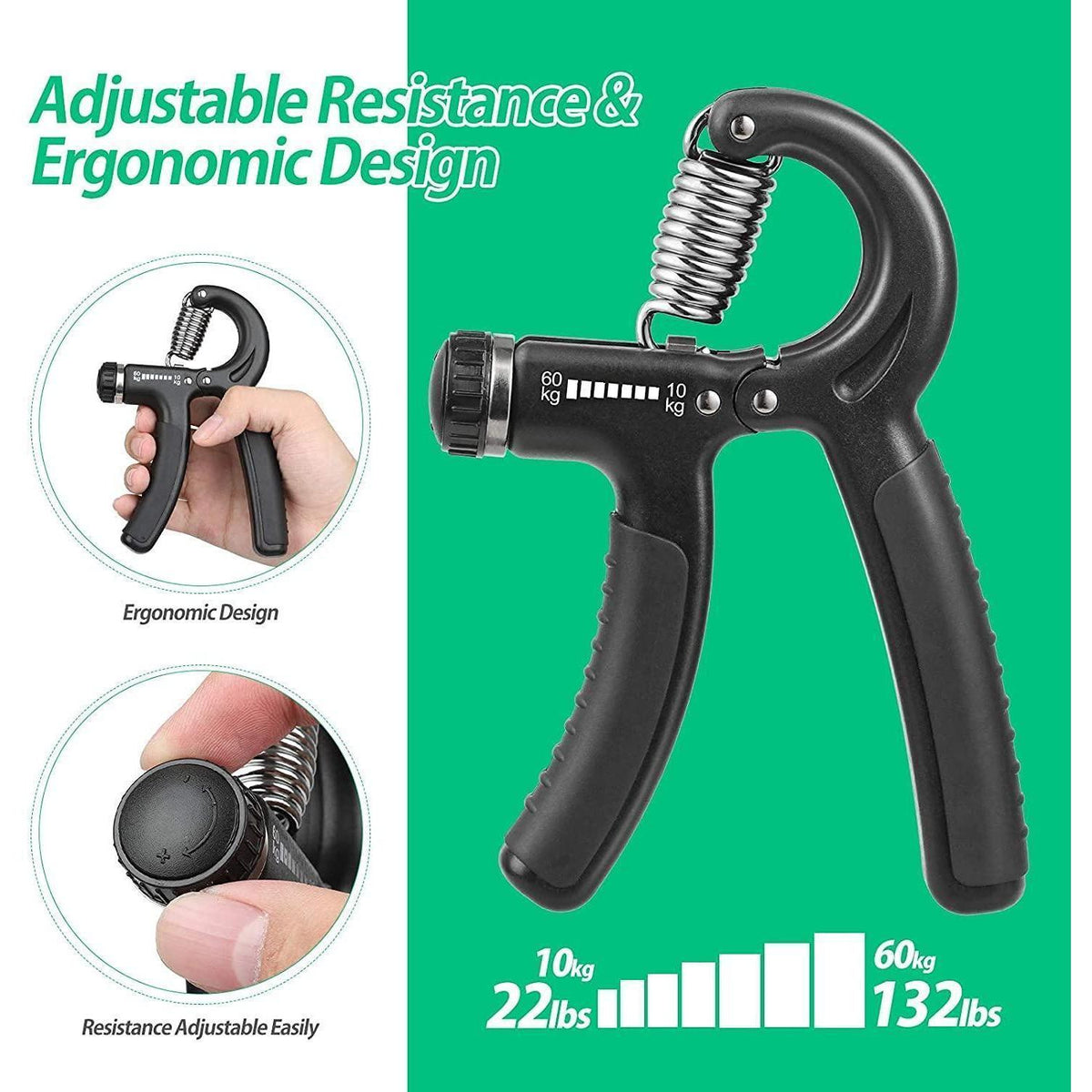 Handtrainer Set: Einstellbarer Griffkraft-Trainer für Sport & Therapie