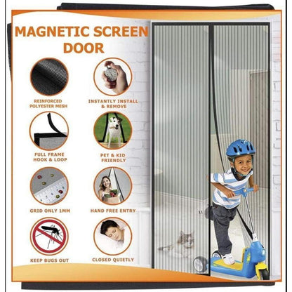 Fliegengitter Tür Magnet 85x215cm – Insektenschutz für Tür & Terrasse
