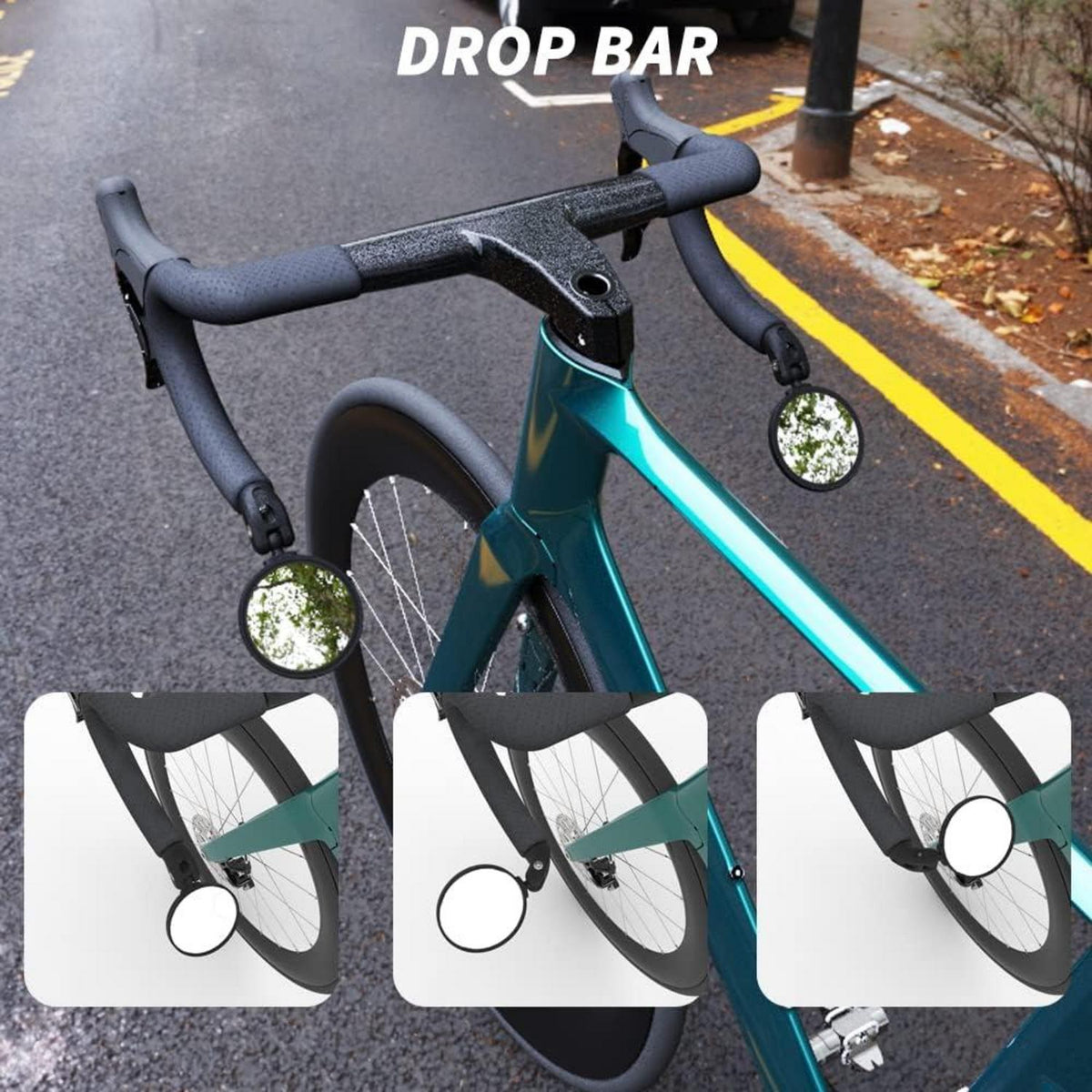 Fahrradspiegel HD-Glas konvexe Linse 2er Set sicher Schwarz