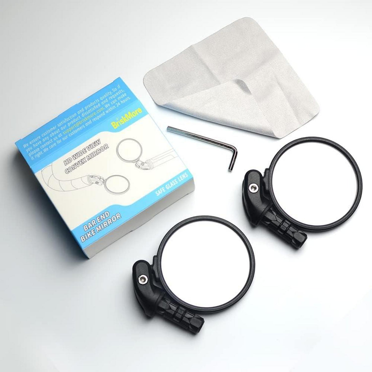 Fahrradspiegel HD-Glas konvexe Linse 2er Set sicher Schwarz
