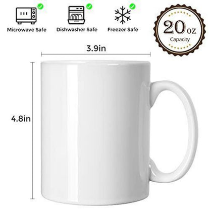 Große Keramiktasse 600ml - Weiße Kaffeetasse für Büro & Zuhause