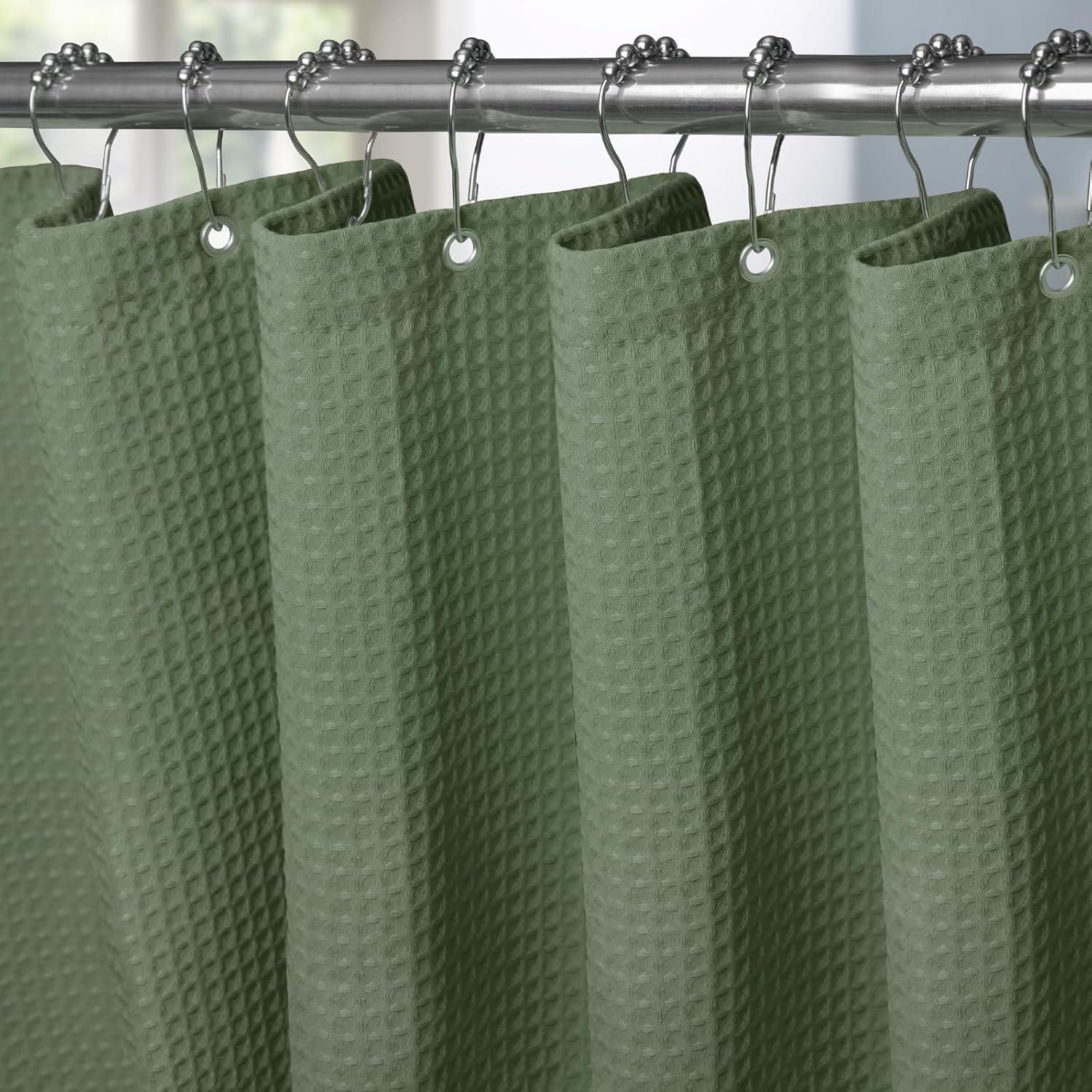 Waffel Duschvorhang Wasserdicht Anti Schimmel 92x182cm Grün