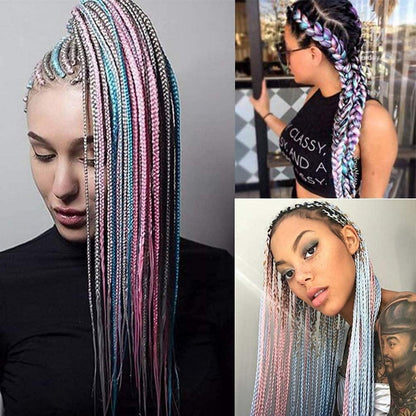 Jumbo Braid Haarverlängerung 24 Zoll – Regenbogenfarben zum Flechten