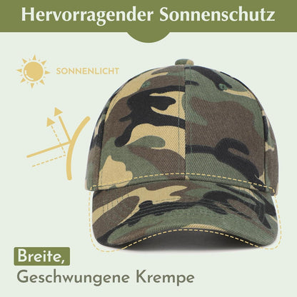 Baseball Cap Kinder – Camouflage Grün, 3-8 Jahre