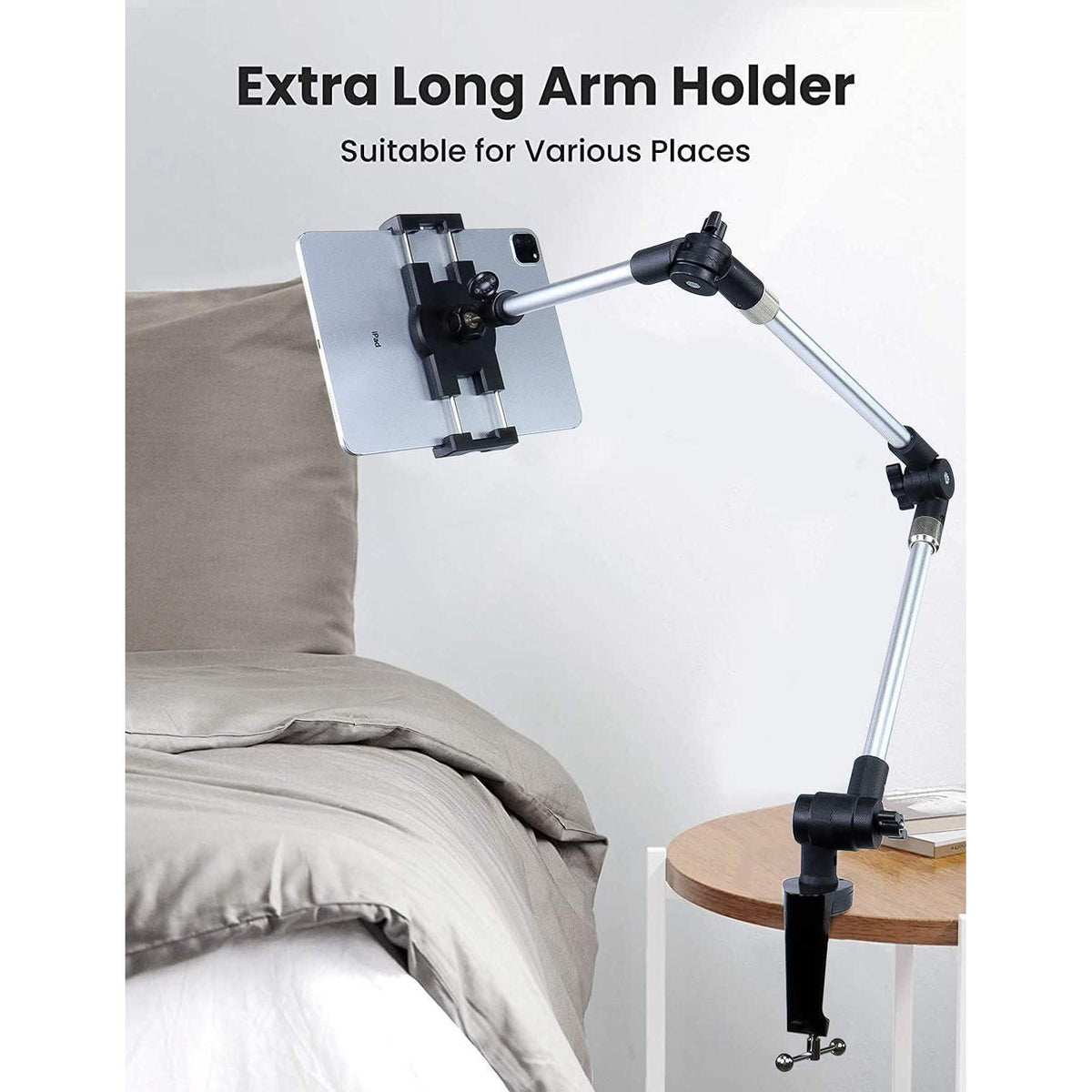 Verstellbarer Tablet-Halter mit langem Arm – Für Bett, Schreibtisch & Küche