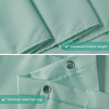 Schmaler Duschvorhang Eck Dusche Badewanne Textil Polyester Minzgrün 85x180