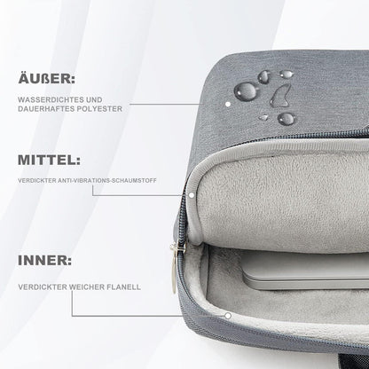 Voova Laptoptasche 360°Schutz 17,3 Zoll Wasserdicht Stoßfest Umhängetasche
