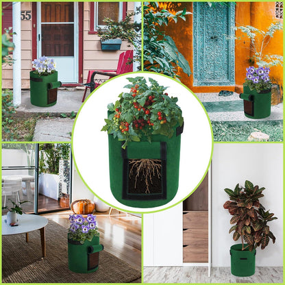 7 Gallon Potato Grow Bags 5-Pack Vegetable Planting Bags w/ Window & Handles