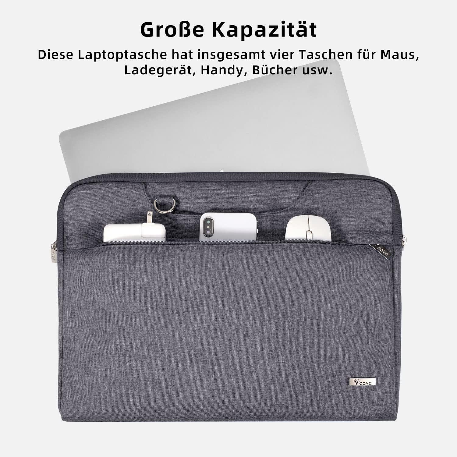 Voova Laptoptasche 13 13,3 14 Zoll Wasserdicht Stoßfest Grau