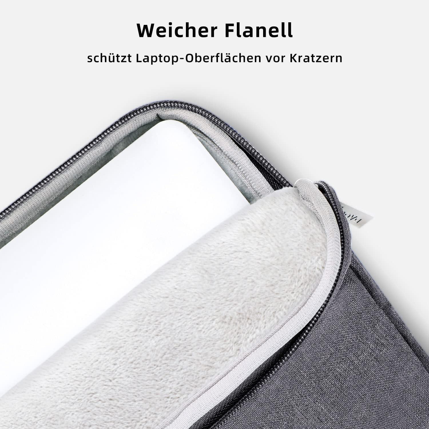 Voova Laptoptasche 13-14 Zoll Wasserdicht Stoßfest Schultertasche Grau