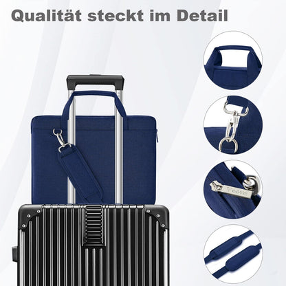 Laptoptasche 360°Schutz 15,6 Zoll Blau wasserabweisend mit