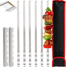 Edelstahl Grillspieße Set mit Grillgestell und Tasche