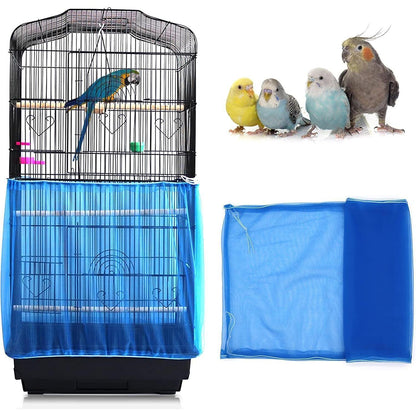 Vogelkäfig Abdeckung mit Kordelzug, blau