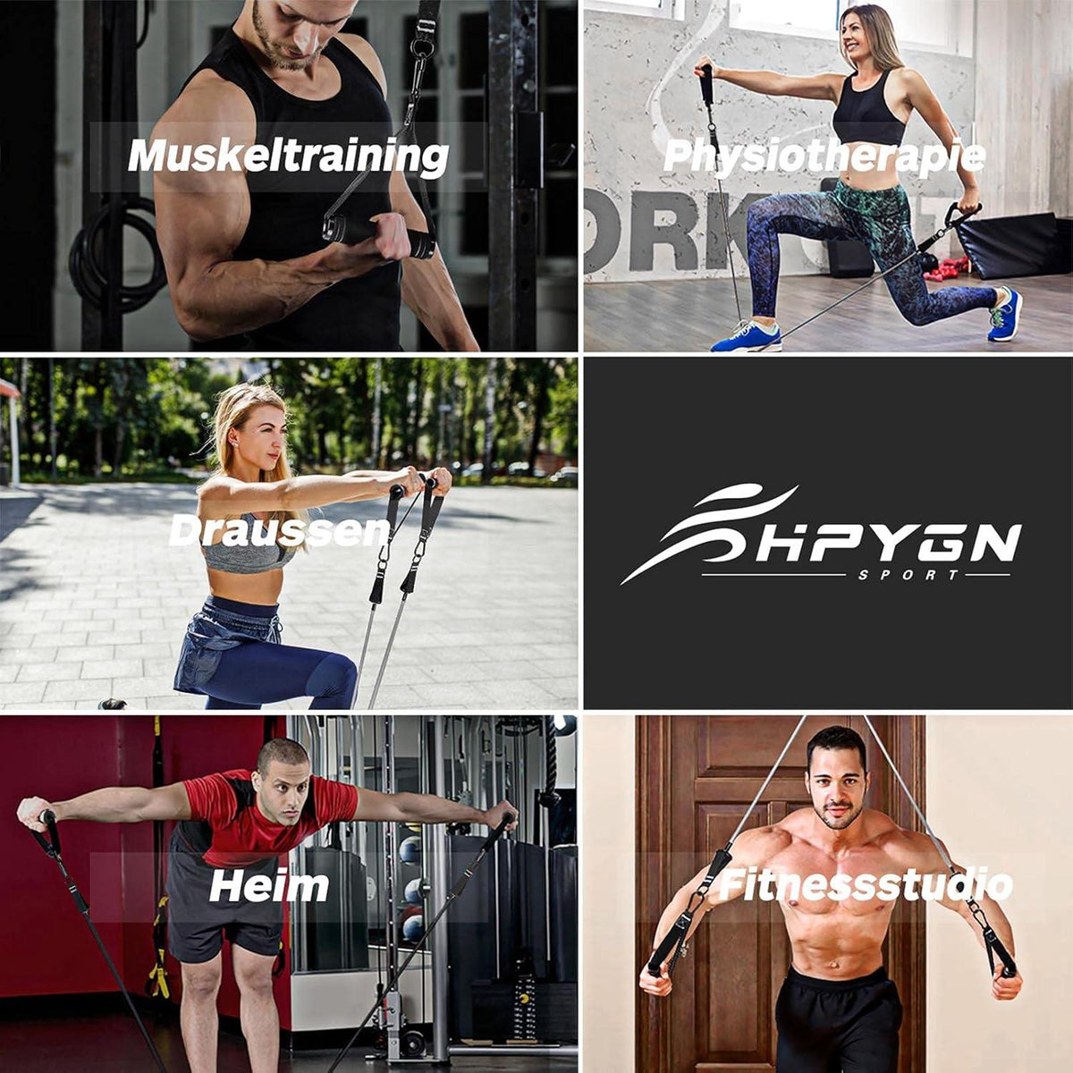 Fitnessbänder Set 150lbs 200lbs 250lbs Resistance Bands 5 Stärken mit