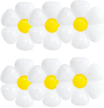 6er Set Gänseblümchen Folienballon XXL Luftballons Blume Mylar für