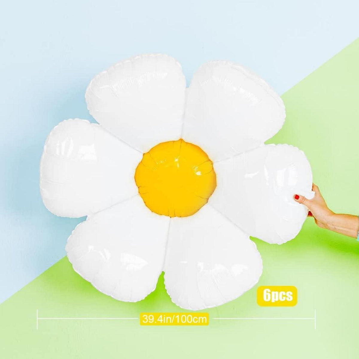 Gänseblümchen Folienballon, XXL Blume Luftballons 6 Stück