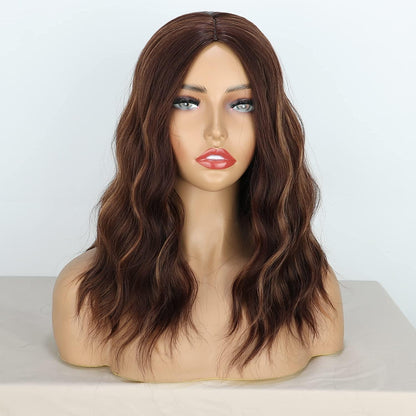 Kurze lockige Bob Perücke Braun Blond Damen Perücke