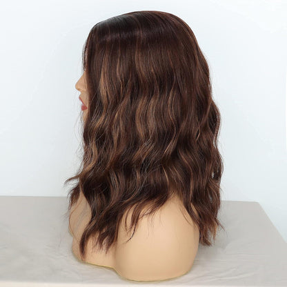 Kurze lockige Bob Perücke Braun Blond Damen Perücke
