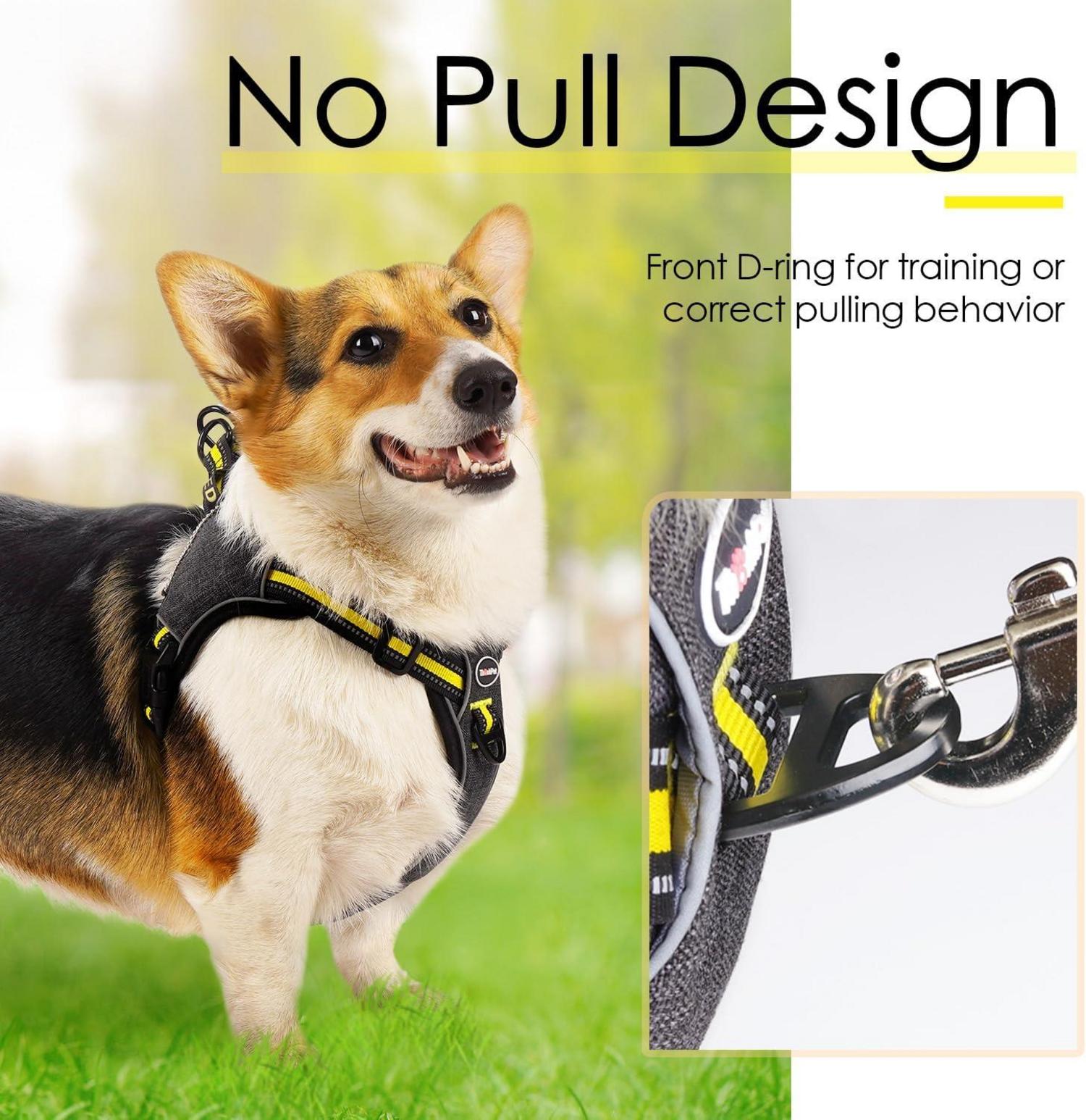 No-Pull Step-in Hundegeschirr, Reflektierend, Atmungsaktiv, Gelb M