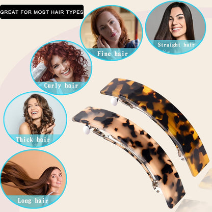 2er Pack Französische Automatische Haarspangen Groß für Damen