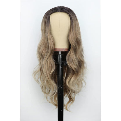 Lange braun-blonde Ombre Welle Perücke für Damen & Cosplay