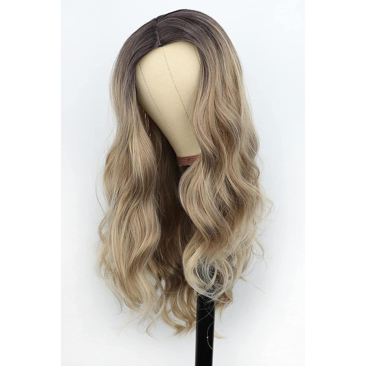 Lange braun-blonde Ombre Welle Perücke für Damen & Cosplay