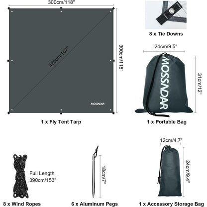 Tarp 3x3 Wasserdicht Grau Sonnensegel Wasserdicht UV 50+