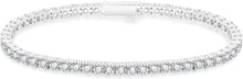 Elegantes Tennisarmband mit Zirkoniasteinen 3mm Silber 17.8cm