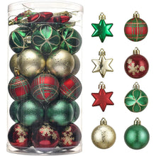 35er Set Bruchsichere Weihnachtskugeln 5 cm Aufhänger Rot