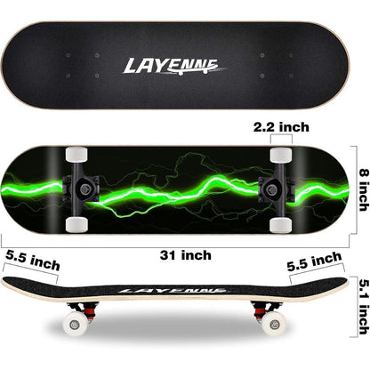Skateboard Blitz 31 x 8 Zoll Ahornbrett ABEC-11 Lager 95A