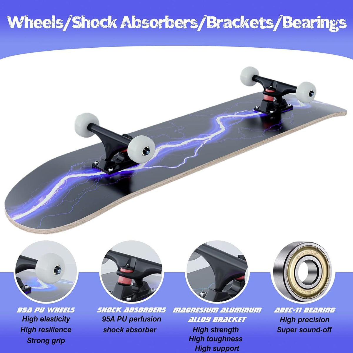 Skateboard Blitz Muster 31 x 8 Zoll 8-lagiges Ahornbrett Symposium