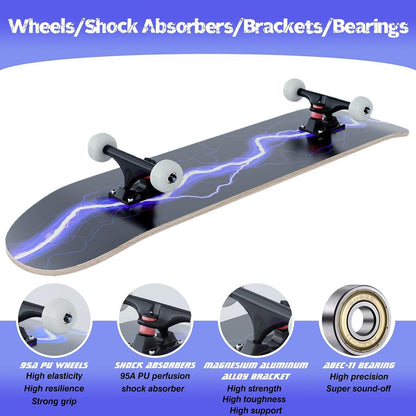 Skateboard Blitz Muster 31 x 8 Zoll 8-lagiges Ahornbrett Symposium