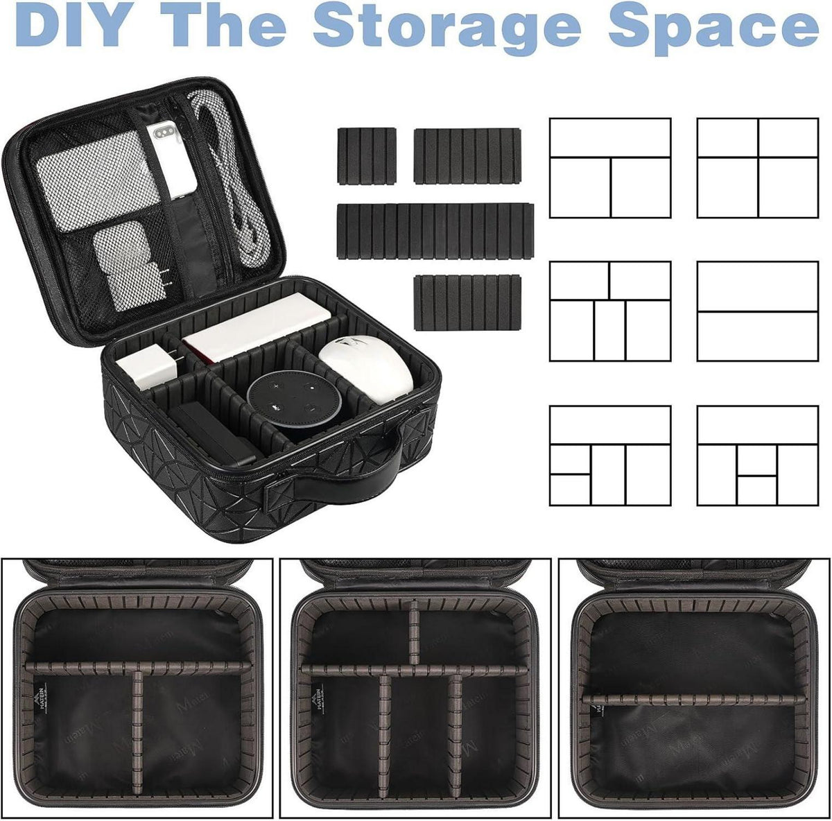 MATEIN Kabel Organizer Tasche Elektronik Reise Organizer Wasserdicht Schwarz