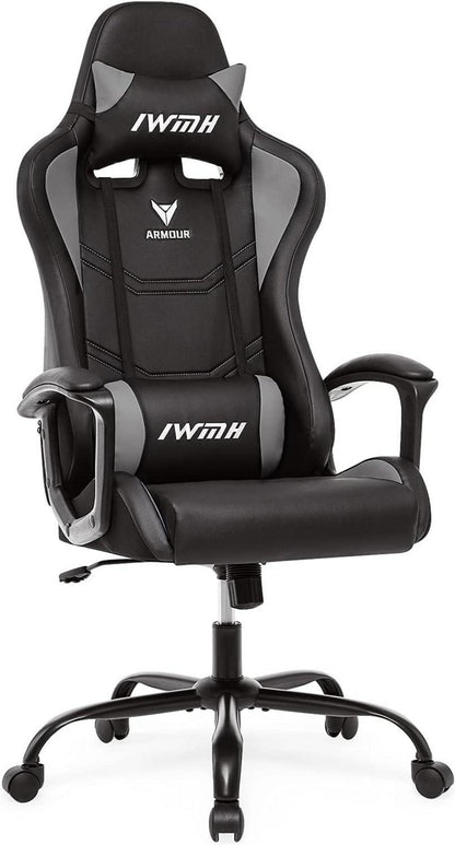 Ergonomischer Gaming Stuhl mit hoher Rücklehne und Lendenstütze