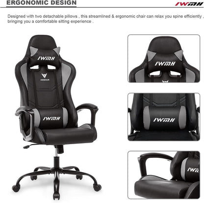 IWMH Gaming Stuhl Ergonomischer Computerstuhl Racing Stuhl