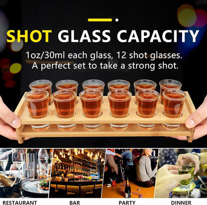 Schnapsglas Set | Cocktailhalter Kristallglas 12 Stück 30 ml Likör Rum