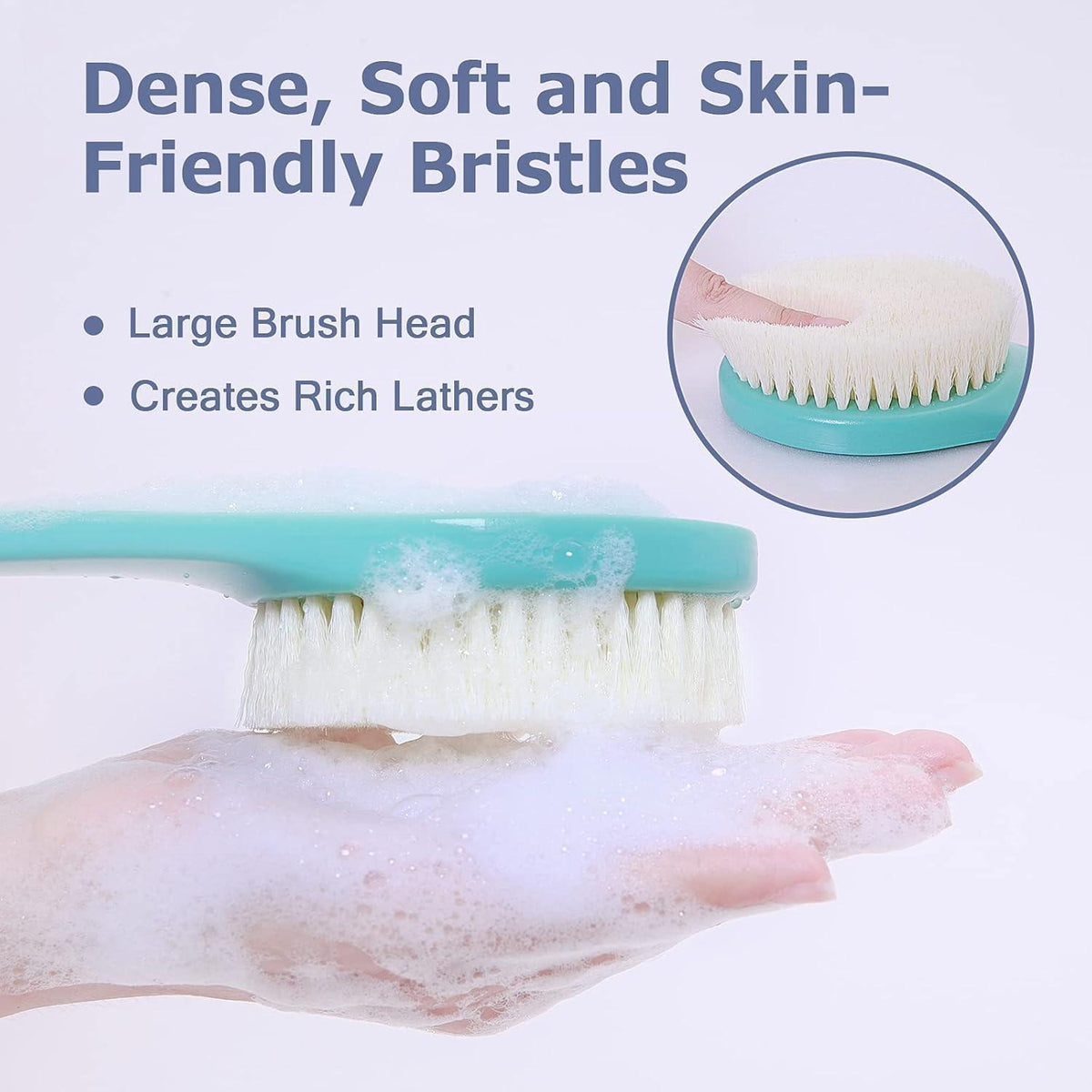 Duschbürste mit langem Griff, olivgrün, hygienisch und schimmelresistent