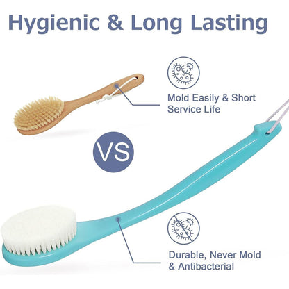 Duschbürste mit langem Griff, olivgrün, hygienisch und schimmelresistent