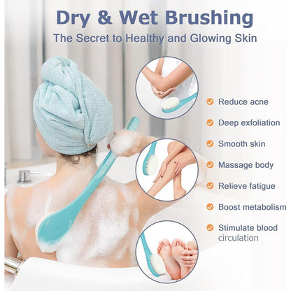 Duschbürste mit langem Griff, olivgrün, hygienisch und schimmelresistent