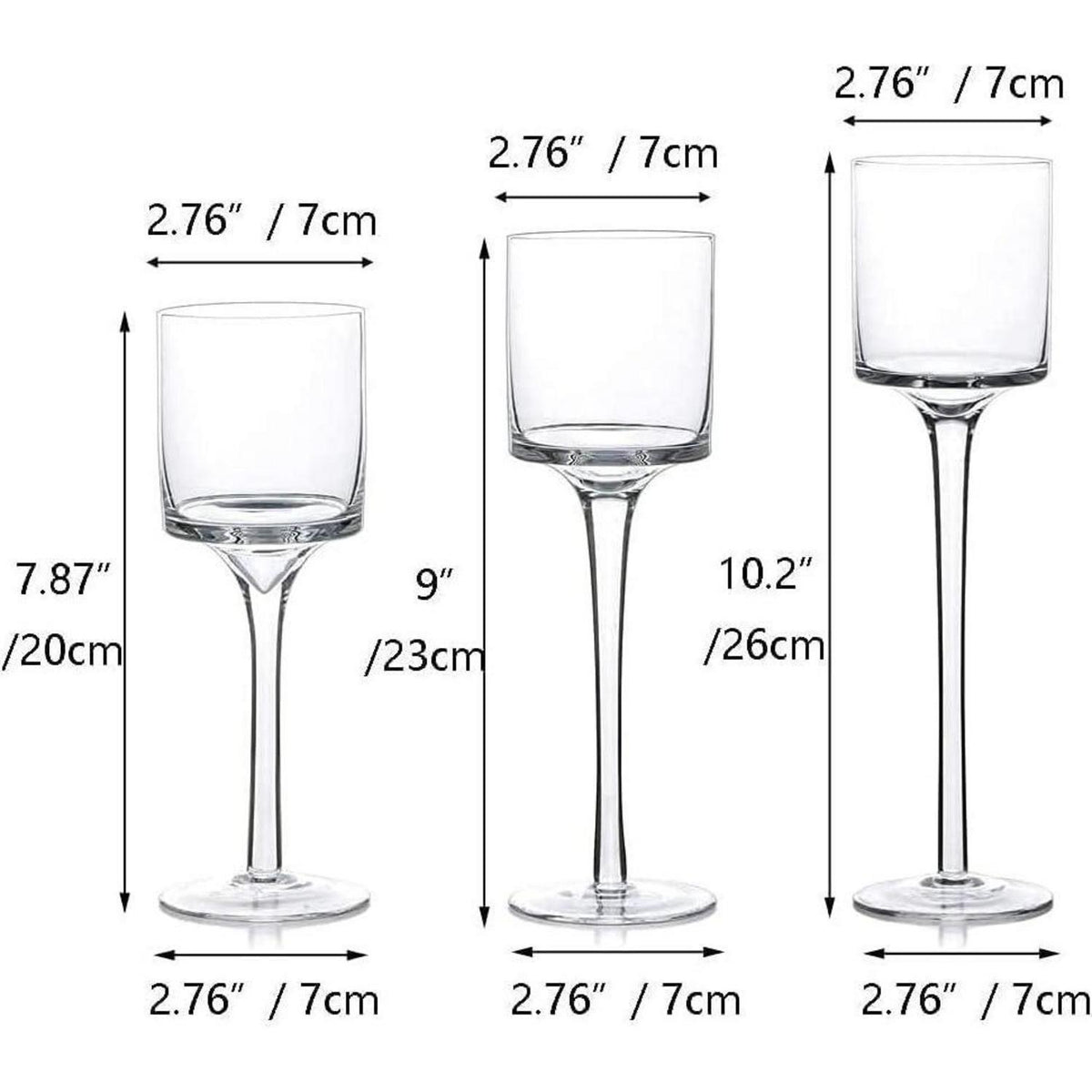 Teelichthalter Glas 30er Set 20/23/26cm Kristallklar