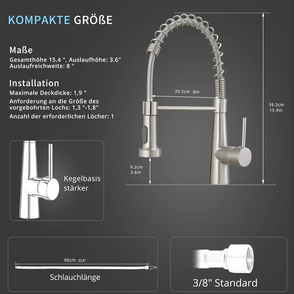Niederdruck Küchenarmatur 360° schwenkbar