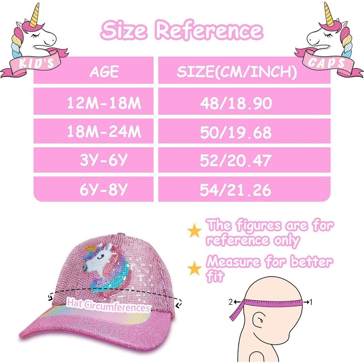 Baseball Cap Kinder – Einhorn Pailletten & Sommerhut 6-8 Jahre