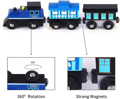 Weihnachts-Adventskalender 2024 mit 12 holzigen Waggons, magnetische