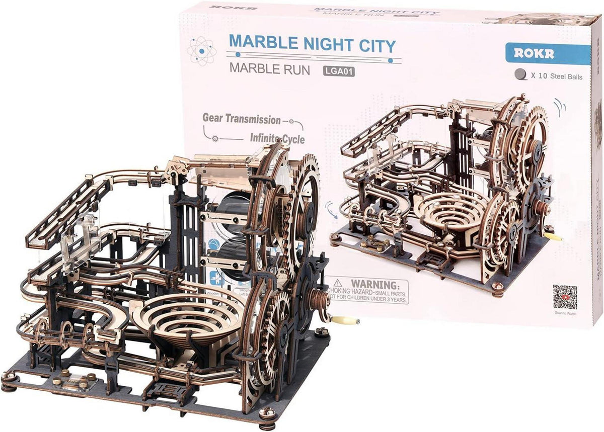 ROKR Kugelbahn Holzpuzzle 3D Bausatz Murmeln Stahlkugeln Kinder Erwachsene