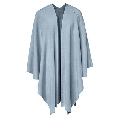 Damen Poncho Schal Strick Cape Blau – Weich & Vielseitig