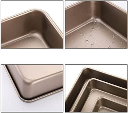 3-teiliges Antihaft-Backblech-Set aus Edelstahl, Gold-Finish