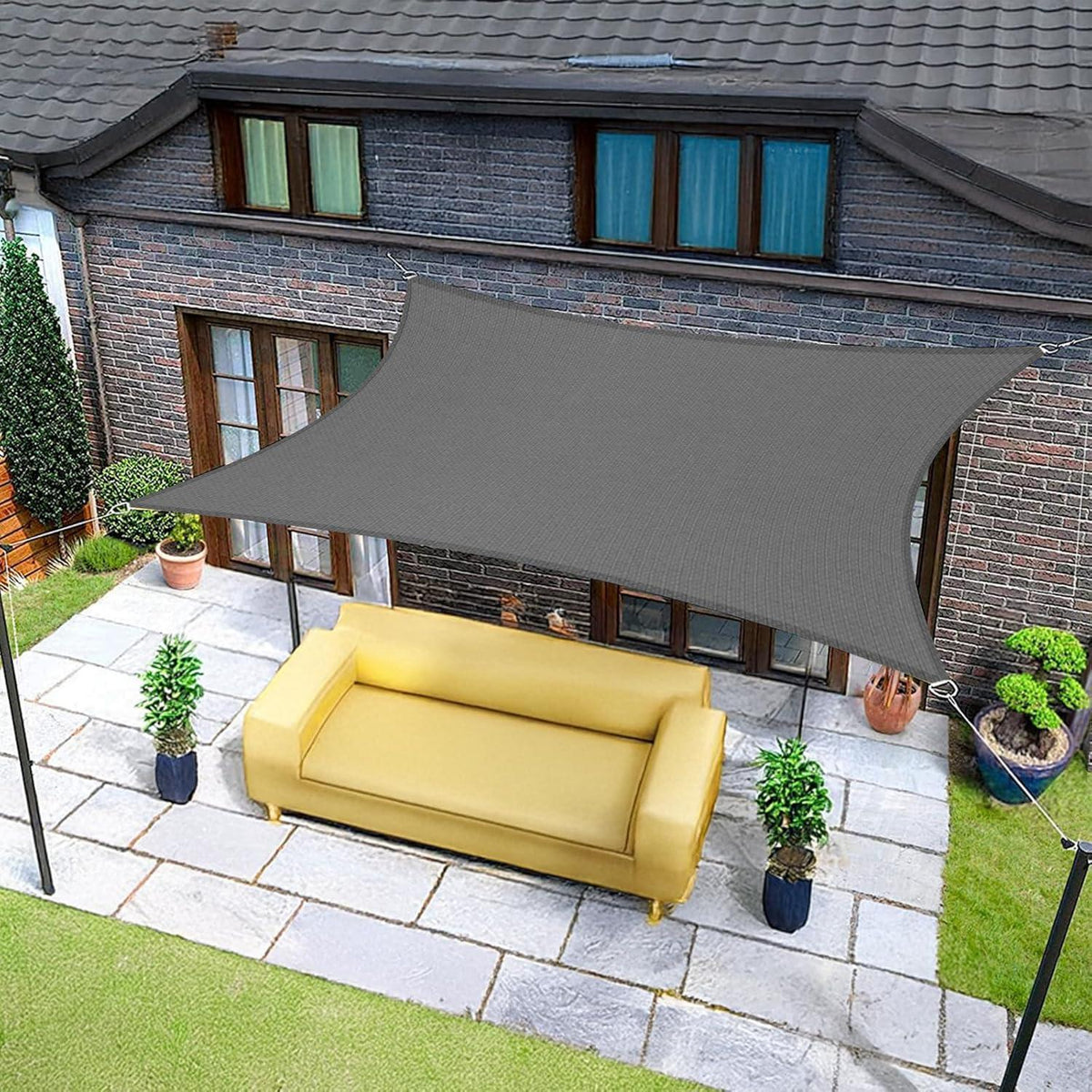 Wasserdichtes Sonnensegel 2x3m Anthrazit mit 95% UV-Schutz