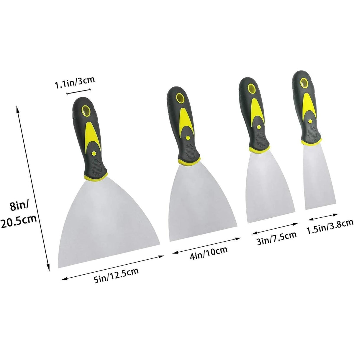 Tapetenschaber Set 4er Pack – Edelstahl Spachtel für Malerarbeiten
